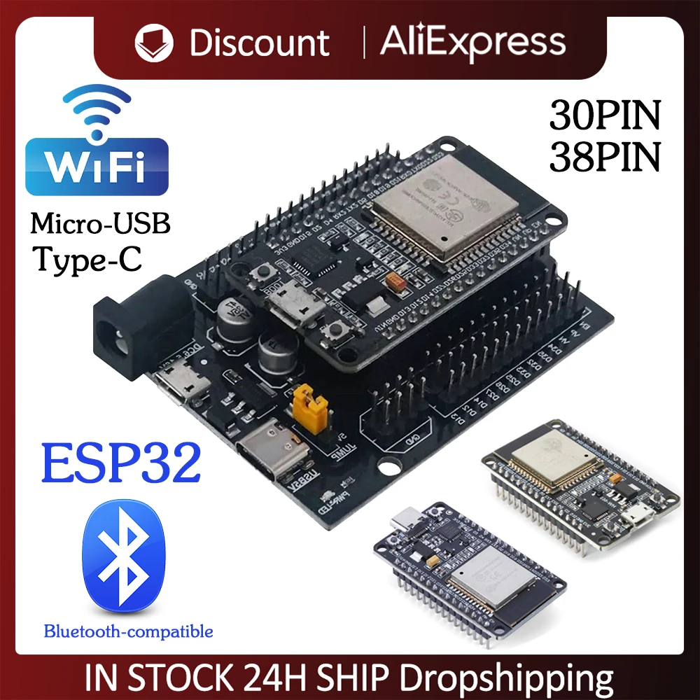 Макетная плата ESP32 ESP-WROOM-32 30Pin питания модуль графического программирования