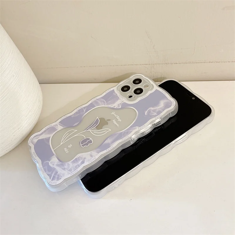 Чехол для Iphone 12 Pro Max X Xr Xs чехлы с волнообразными краями и свежими цветами 11 13