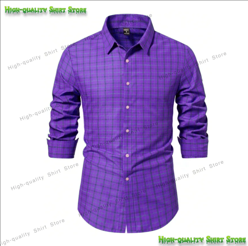 Мужская рубашка из бамбукового волокна и полиэстера с 3D клетчатым принтом