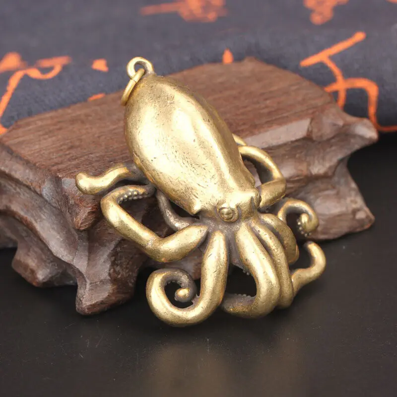 

Antique Collection Pure Brass Solid Small Octopus Boutique Pendant