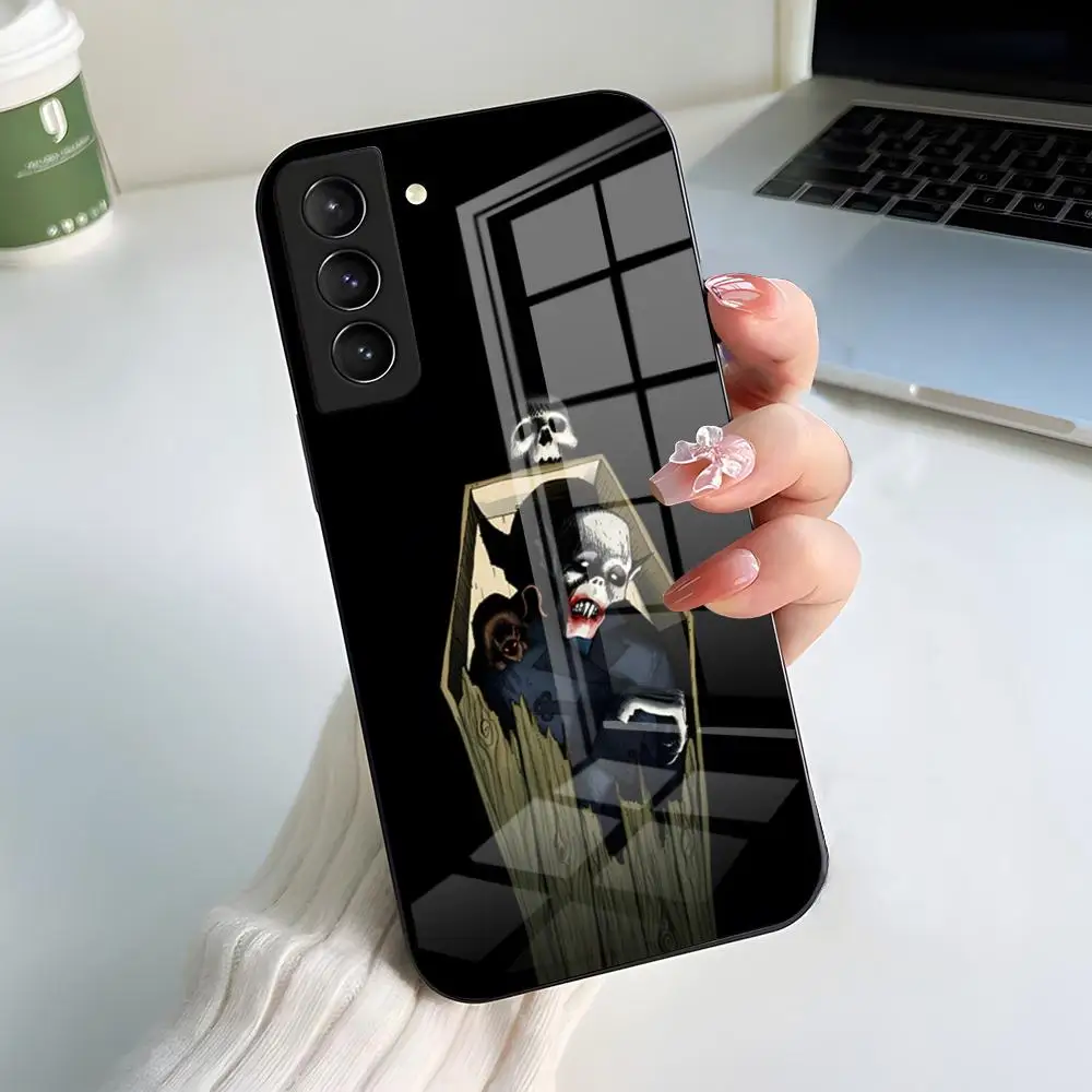 Фото Чехол для телефона N-nosferatu Classic Horror Movie для Samsung S25 S24 FE S23 S22 S21 Plus S20 Ultra Note20Ultra, черный стеклянный чехол №4