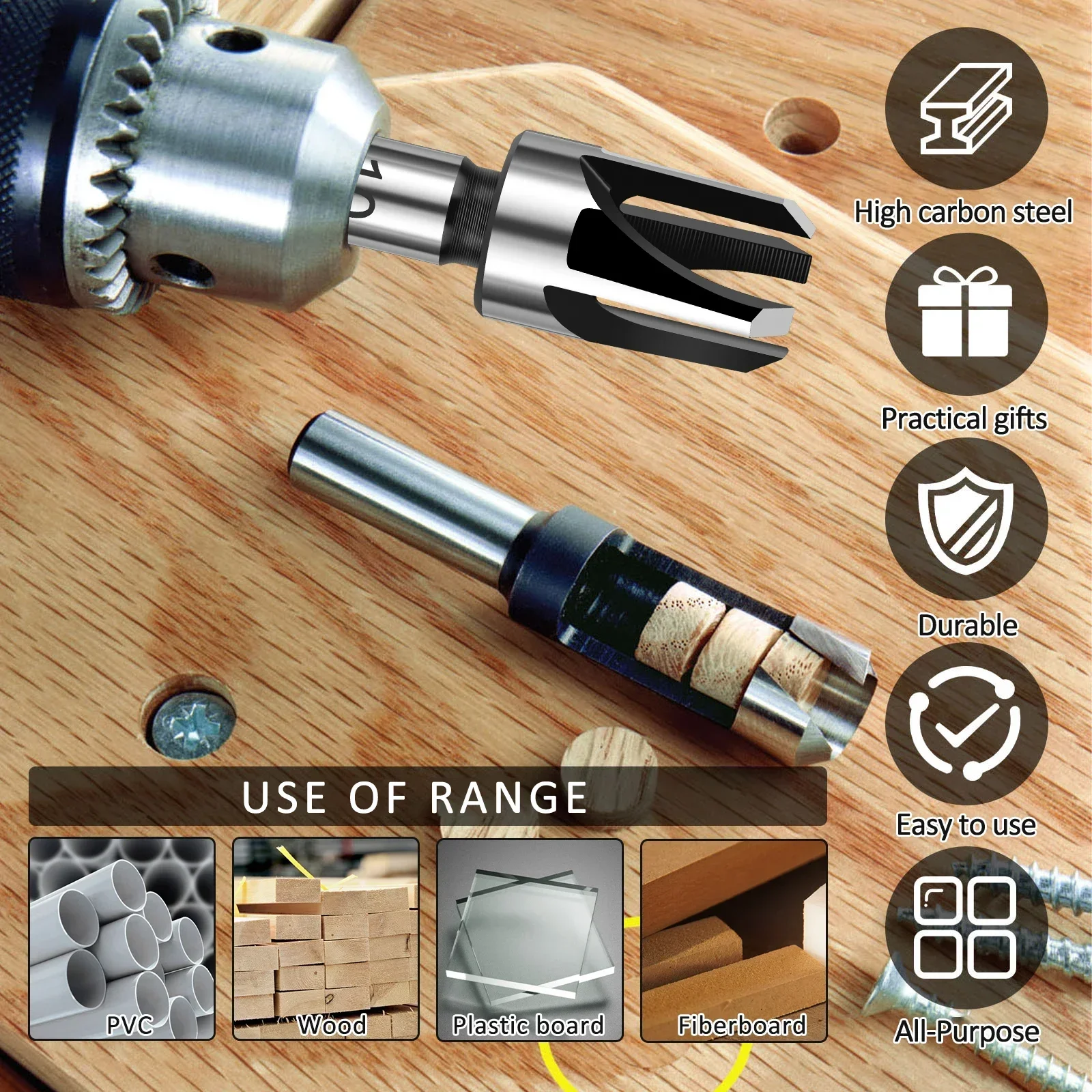 Деревообрабатывающая пила с хвостовиком флейта деревянный дюбель пробка 8 шт.