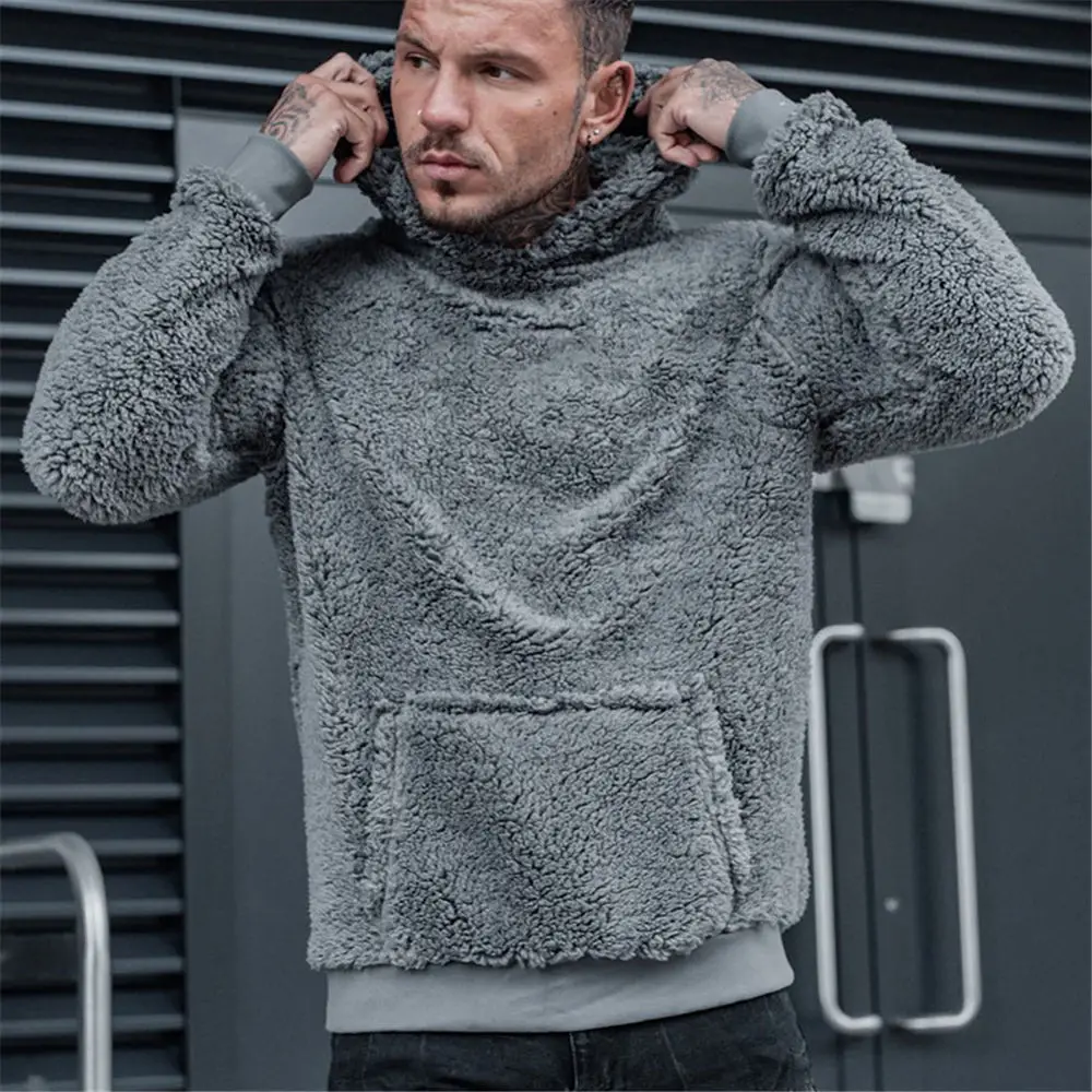 Winter Fleece Teddy Sweater Fluffy Hooded Jumper Plus Size 3XL Warm Streetwear Unisex Loose Pullover Sherpa Hoodies