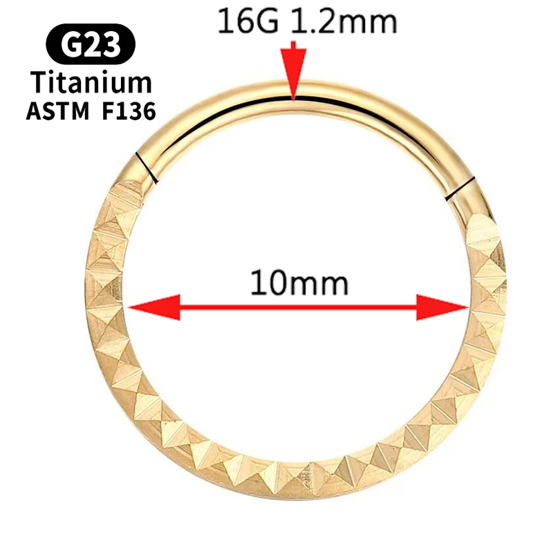 

piercing falso Gold Nose Ring Piercing Titanium Septum 16g Nipple Clicker Hoop Ear Cartilage Tragus Helix Lip Segment Jewelry