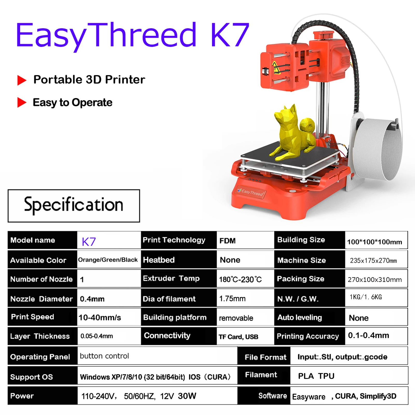 Купить Настольный Детский 3d Принтер Easythreed Mini
