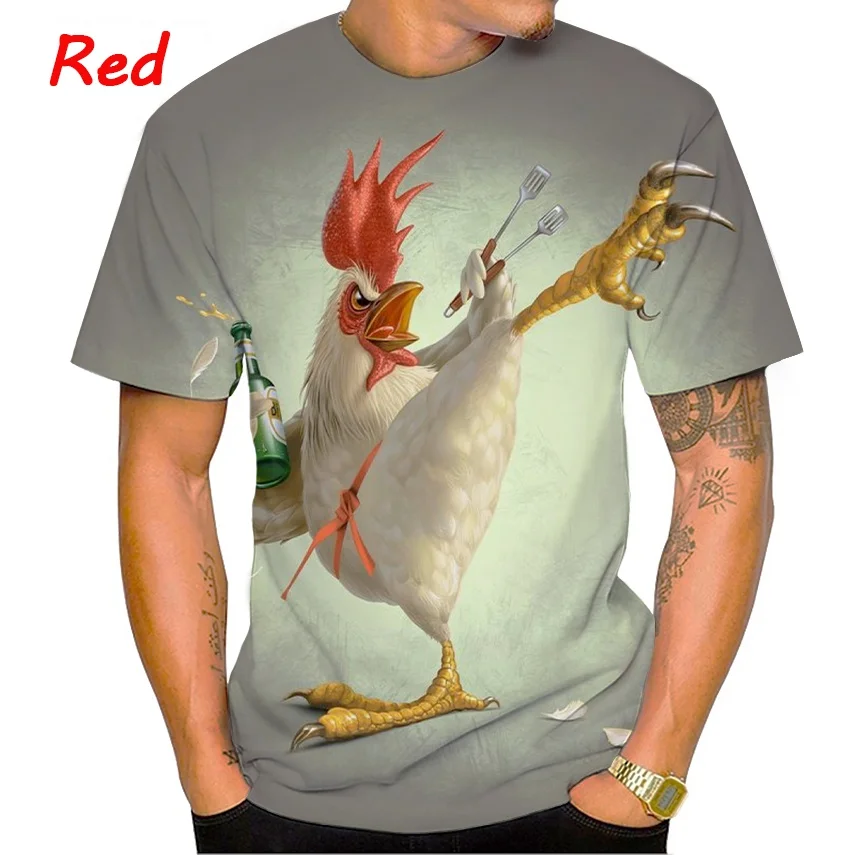 

Chicken Graphic 3D Printed T-shirts Men Women Fashion Funny Streetwear Summer Boy Gir Children Cool Short Sleeve T Shirt Tops