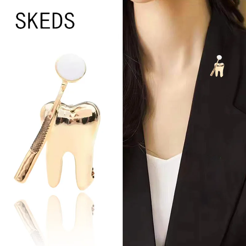 

SKEDS Women Men Classic Fashion Tooth Cute Medical Brooch Pin Doctor Nurse Lapel Backpack Badge Pins Jewelry Gift Accessories