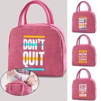 lunch bag thermal insulated lunch box tote cooler handbag picnic dinner container phrase print school travel food storage bags