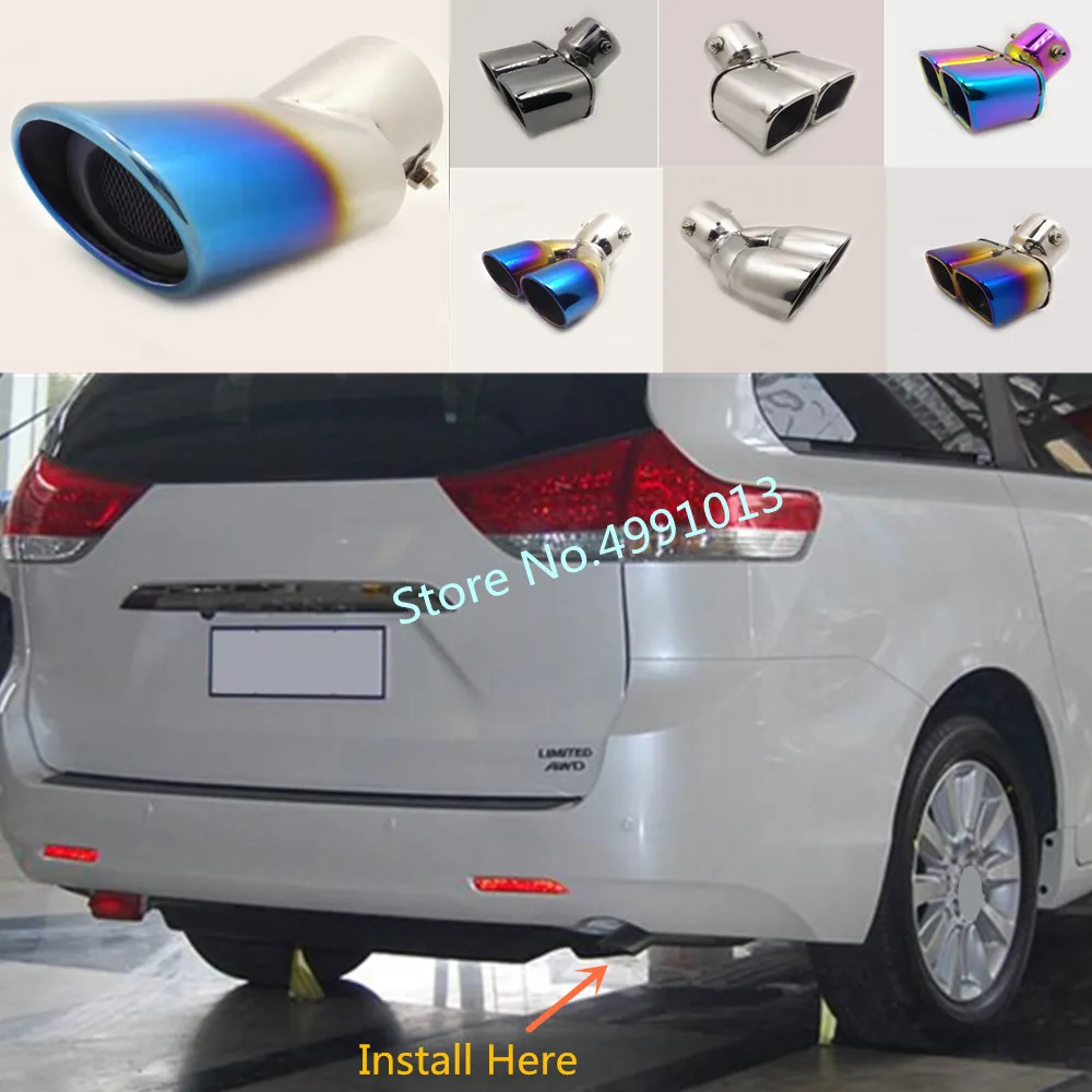 

Накладка на глушитель автомобиля, Задняя накладка на трубу, специальный наконечник выхлопной трубы, орнамент на выпускное отверстие для Toyota Sienna 2010 2011 2012-2017 2018