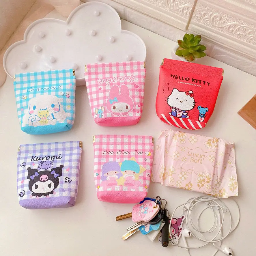 

Cartoon Cinnamoroll Babycinnamoroll Clow M Girl Heart Storage Portable Convenient Headset Change Key Case Sanitary Napkin Bag