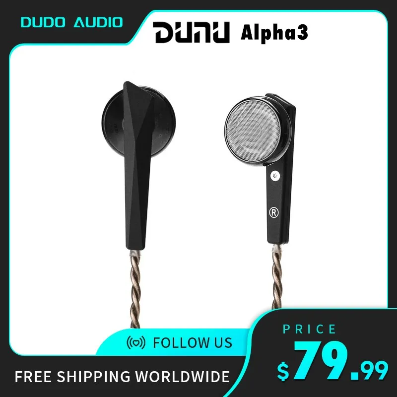 

DUNU Alpha3 / Alpha 3 флагманские Плоские наушники-вкладыши 14,2 мм Динамический драйвер Внутриканальные наушники HiFi музыкальные наушники HiFiGo