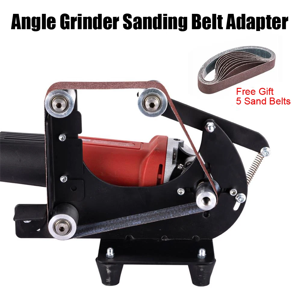 

Belt Sander Adapter for Angle Grinder Pipe Tube Sanding Attachment Easy Assembling Grinder Bearing Rust Removal Polishing Tool