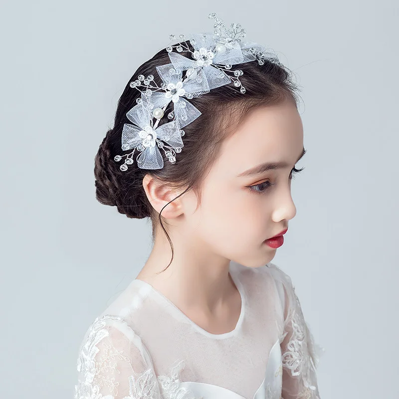

Kids Baby Girls' Crown Headdress Pearl Super Fairy Headband Catwalk Show Host Princess Jewelry