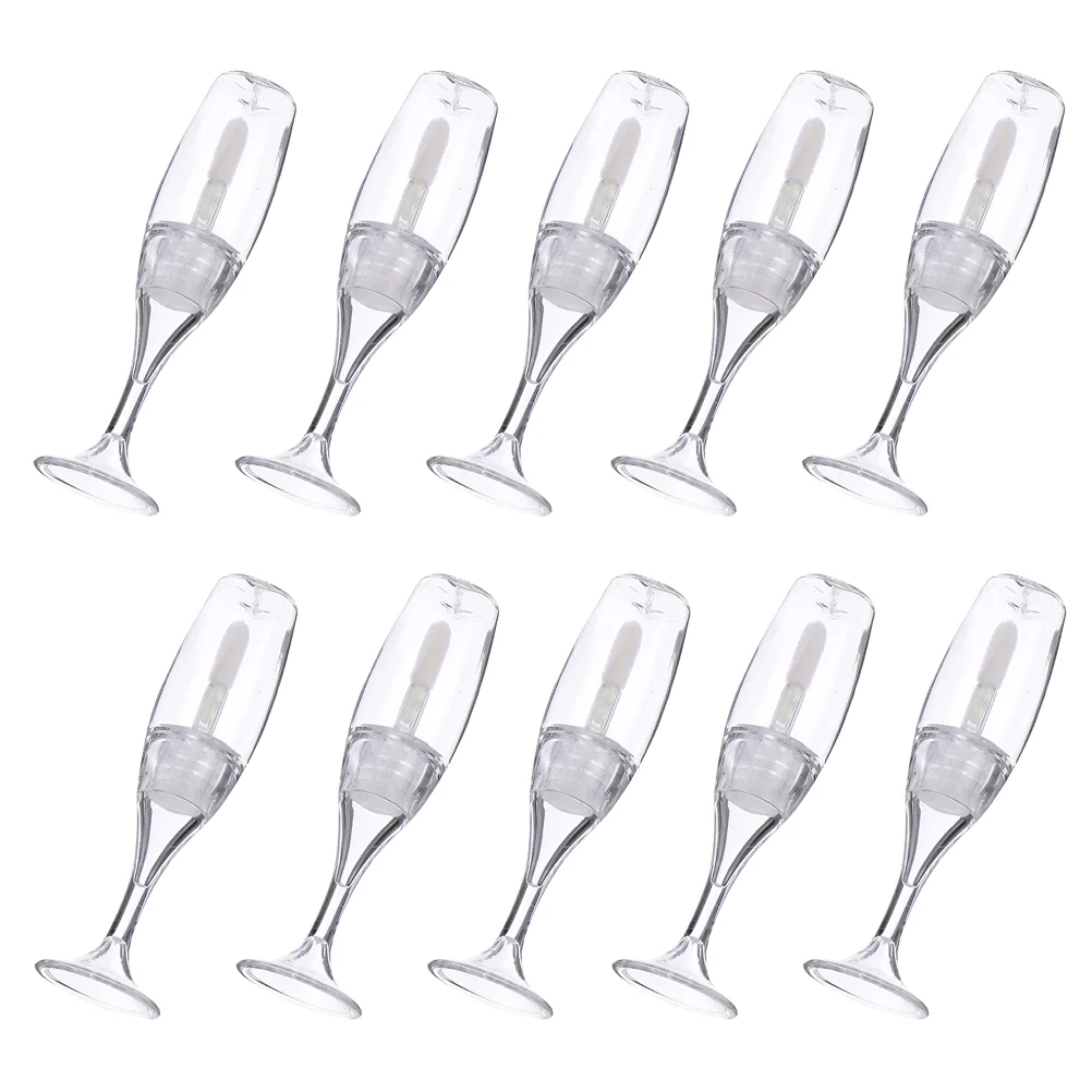 

10pcs Empty Portable Glass Shaped Lipstick Tube Lip Gloss Tube Lip Balm Bottles for Trip