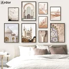 Современный исламский холщовый постер, марокканская мечеть, модные Известные художественные принты, мусульманская масляная живопись, Настенная картина, декор для гостиной