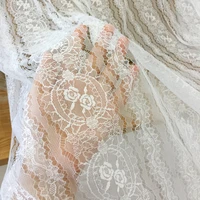 150cm width exquisite vintage hollow mesh lace base wedding dress fabric