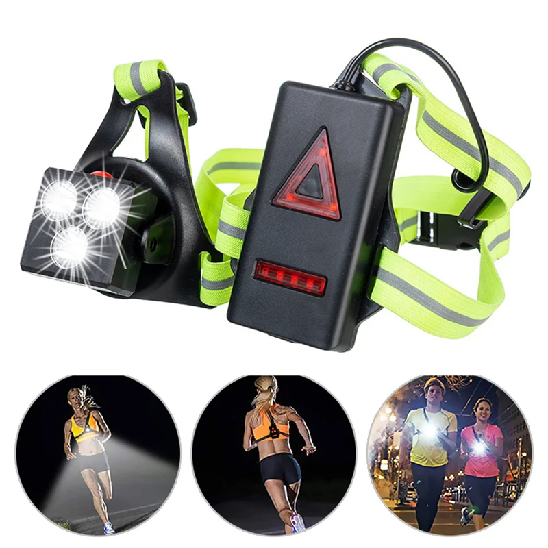 

Outdoor Sport Light Waterproof Safe Running Warning USB Flashlight LED Night Chest Lamp Cycling Safety Torch Warning Ligh