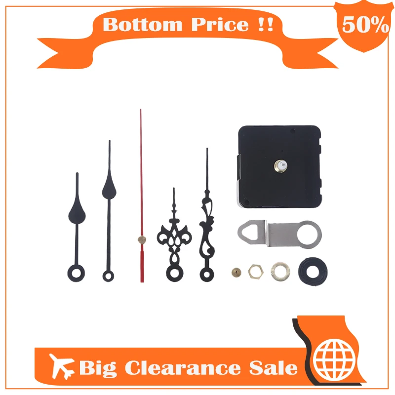 

High Torque Quartz Wall Clock Movement Mechanism with 2 Different Pairs Hands Battery Operated DIY Repair Parts Replacement