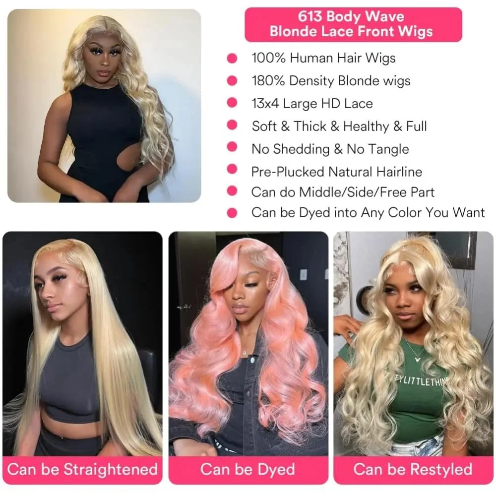 613 HD кружевной фронтальный парик Предварительно выщипанные 13x6 кружевные