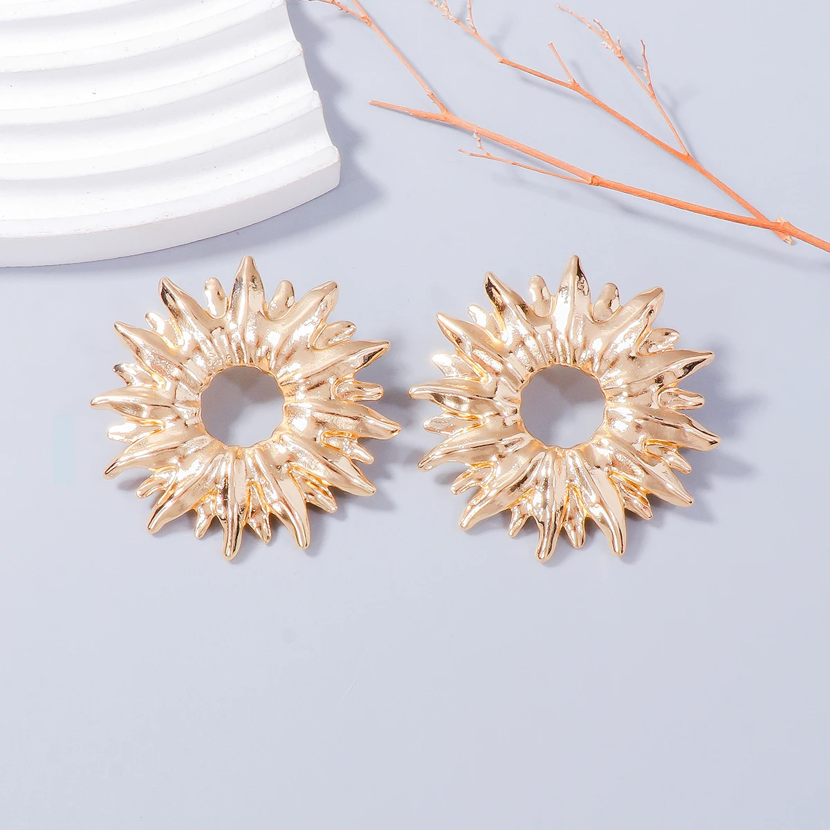 ZAA металлические серьги в форме подсолнуха для женщин индивидуальные круглые