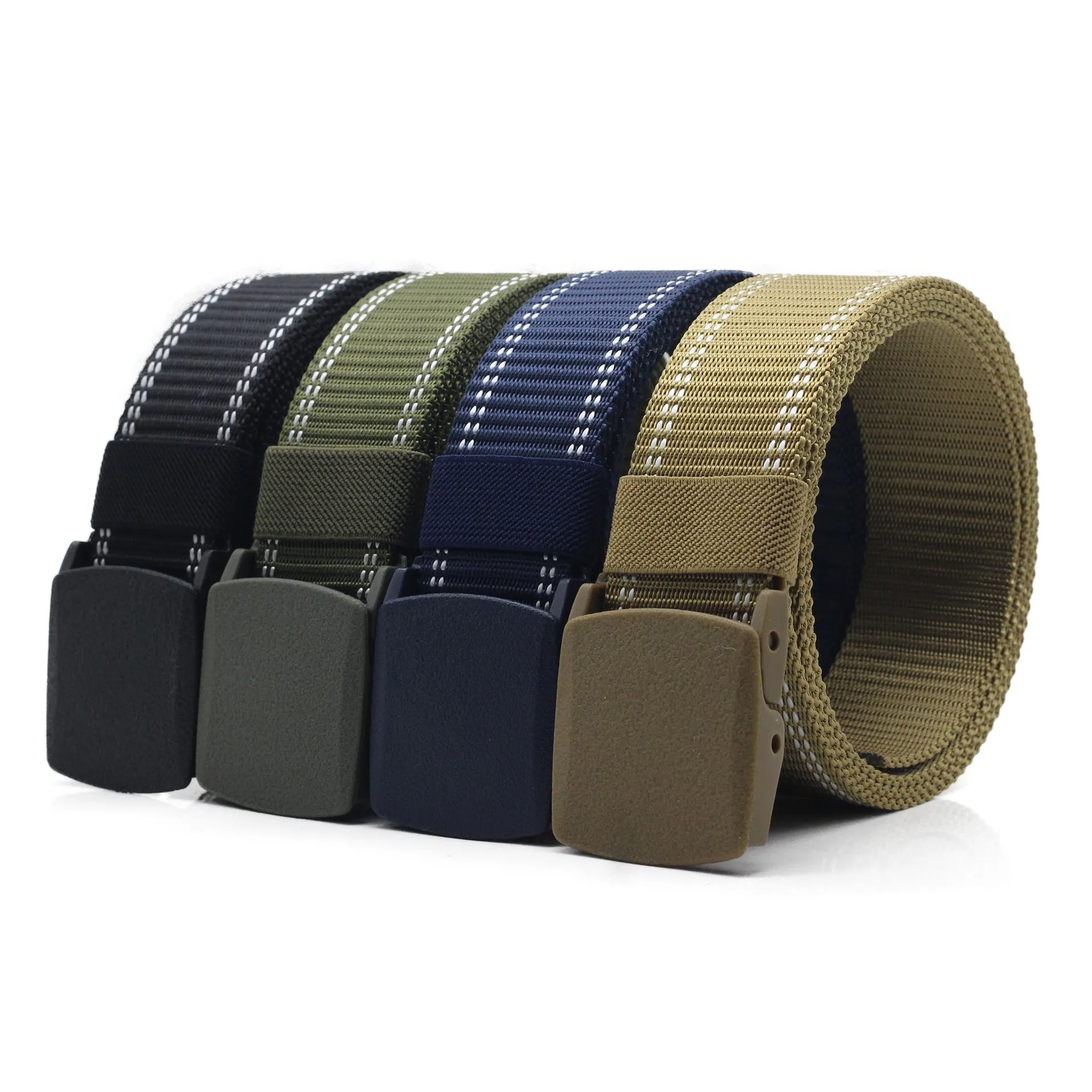 

Men's Military Outdoor Tactical Belt Nylon Fabric Belts Army Style Canvas Cinturon Striped Male Waistband ceinture tissu homme