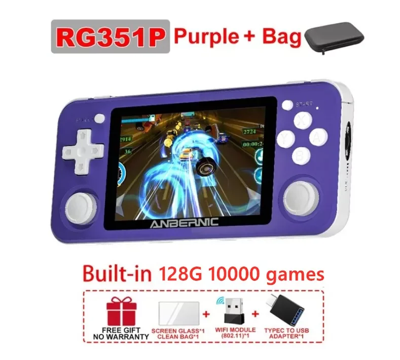 

2022NEW RG351P Handheld Game Console RG351M 3.5 inch IPS 128G 10000+ PS1 GB FC PSP Retro Games Video Music Pocket Player Box