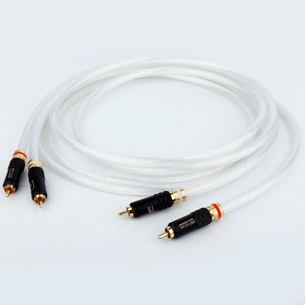 

High Performance RCA Audio Cable RCA Interconnect Cable 5N Silver Plated 24K Gold RCA Plug For Home Theater DVD TV Amplifier CD