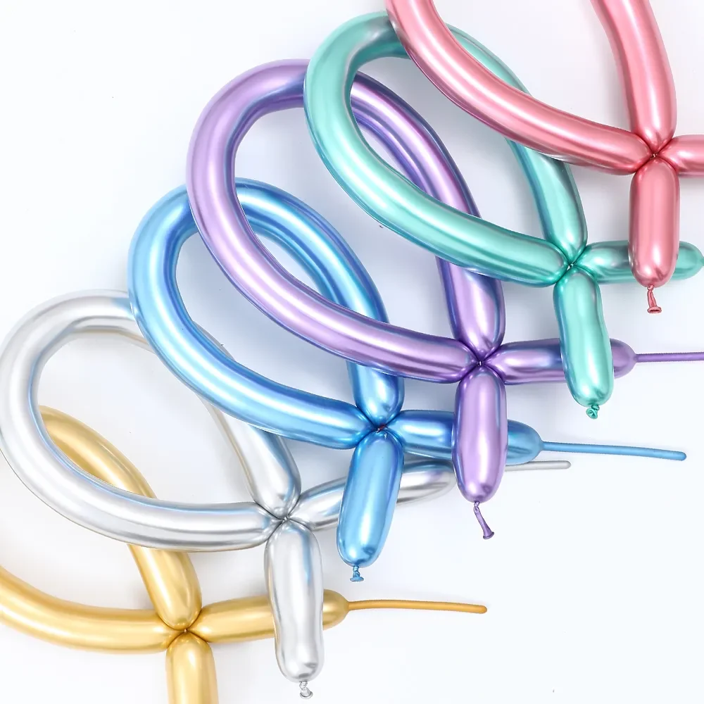 

Shiny Metal Chrome 260 Balloons Magic Long Strip Birthday Wedding Party Decors for Kids Toys Balloon Dog Twisting and Tying