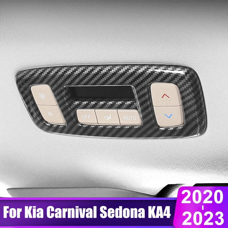 For Kia Carnival Sedona KA4 2020 2021 2022 2023 Car Rear Air Outlet Frame Cover AC Switch Butto Adjust Trim Stickers Accessories