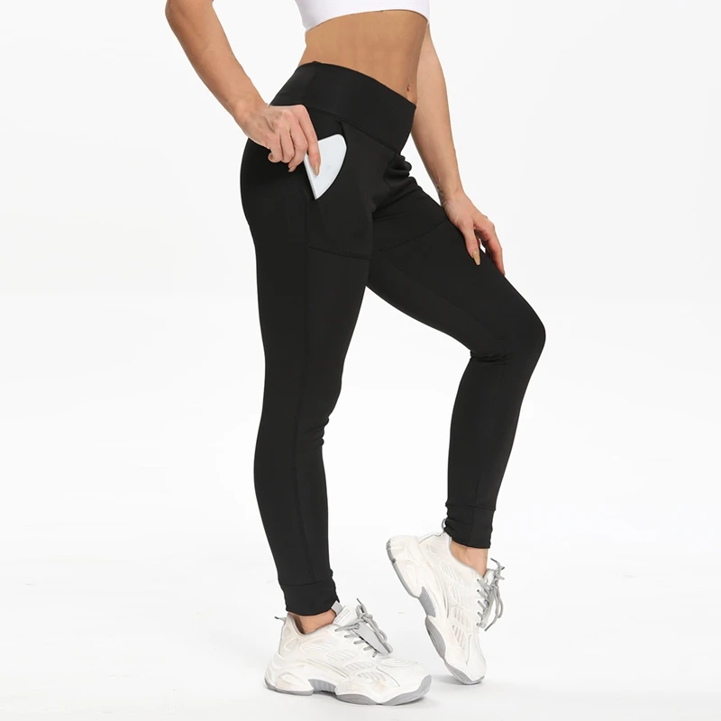 

Women's Sweatpants Running Fitness Moisture Wicking Pocket Yoga Pants Leggings Black