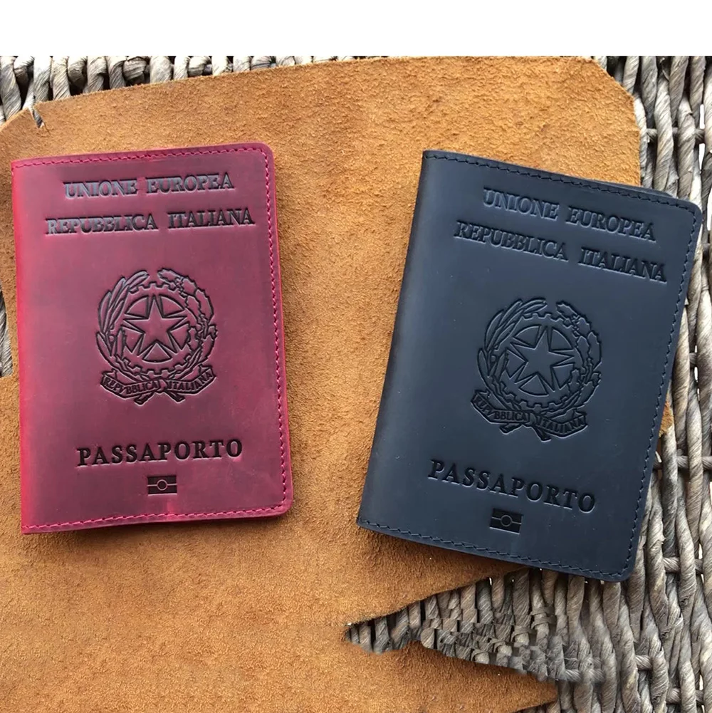 genuine leather italy passport cover funda porta capa passaporto business unisex durable italian passport holder portapassaport free global shipping