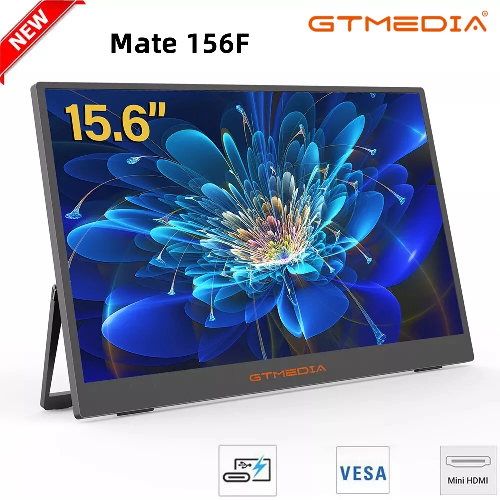 Портативный монитор GTMEDIA Mate 156F 15 6 дюйма 72% sRGB 1920*1080 IPS Full HD экран ноутбук