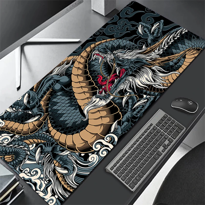 chinese dragon gaming mouse pad game computer large 900x400mm mousepad gamer xl rubber table carpet desk mat for laptop notebook free global shipping