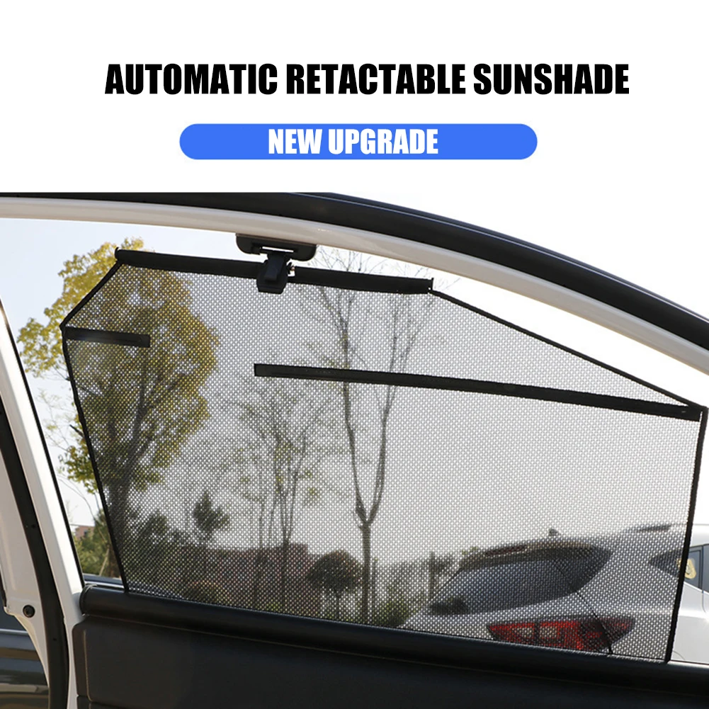 

Car Window Shade Retractable Sunshade with Hook Sun Protection Front Rear Window Curtain Cover Universal Shade for Heat UV Glare