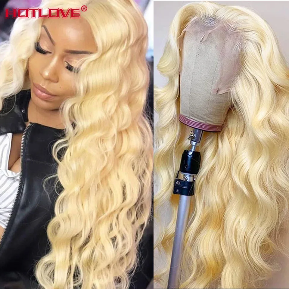 13x4 Transparent 613 Lace Front Human Hair Wigs Honey Blonde 613 Hd Lace Frontal Wigs Brazilian Body Wave 150% Density Remy Hair