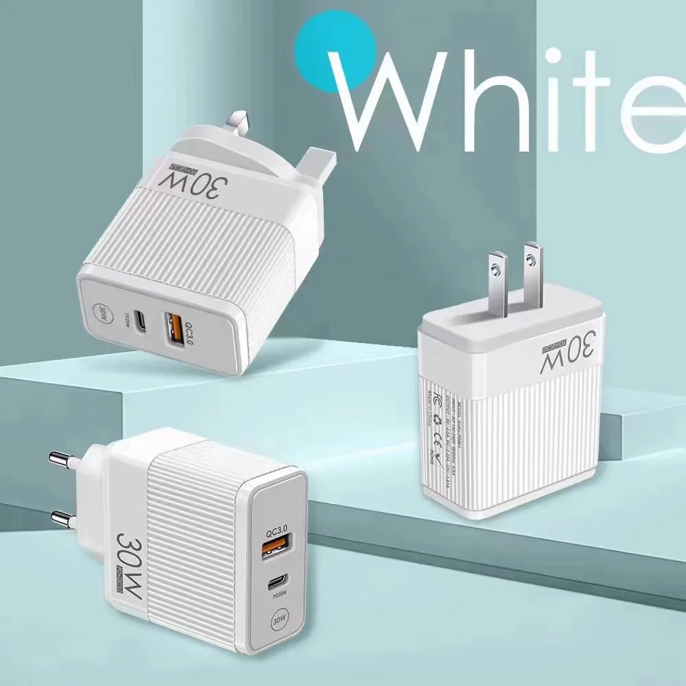 

White/Black PD A+C USB Charger Fast Charge Wall Charging 5V 2A For iPhone 12 11 Samsung Xiaomi Mobile EU US Plug Adapter Travel