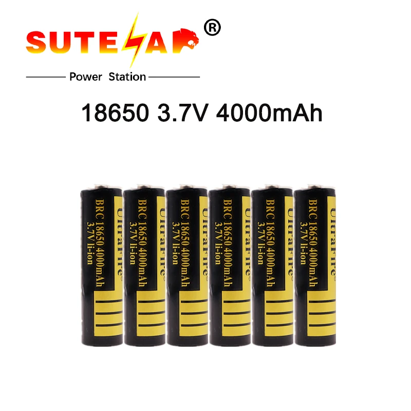 

New 10pcs18650 battery 3.7V 4000mAh rechargeable lithium battery for flashlight lithium battery + free delivery