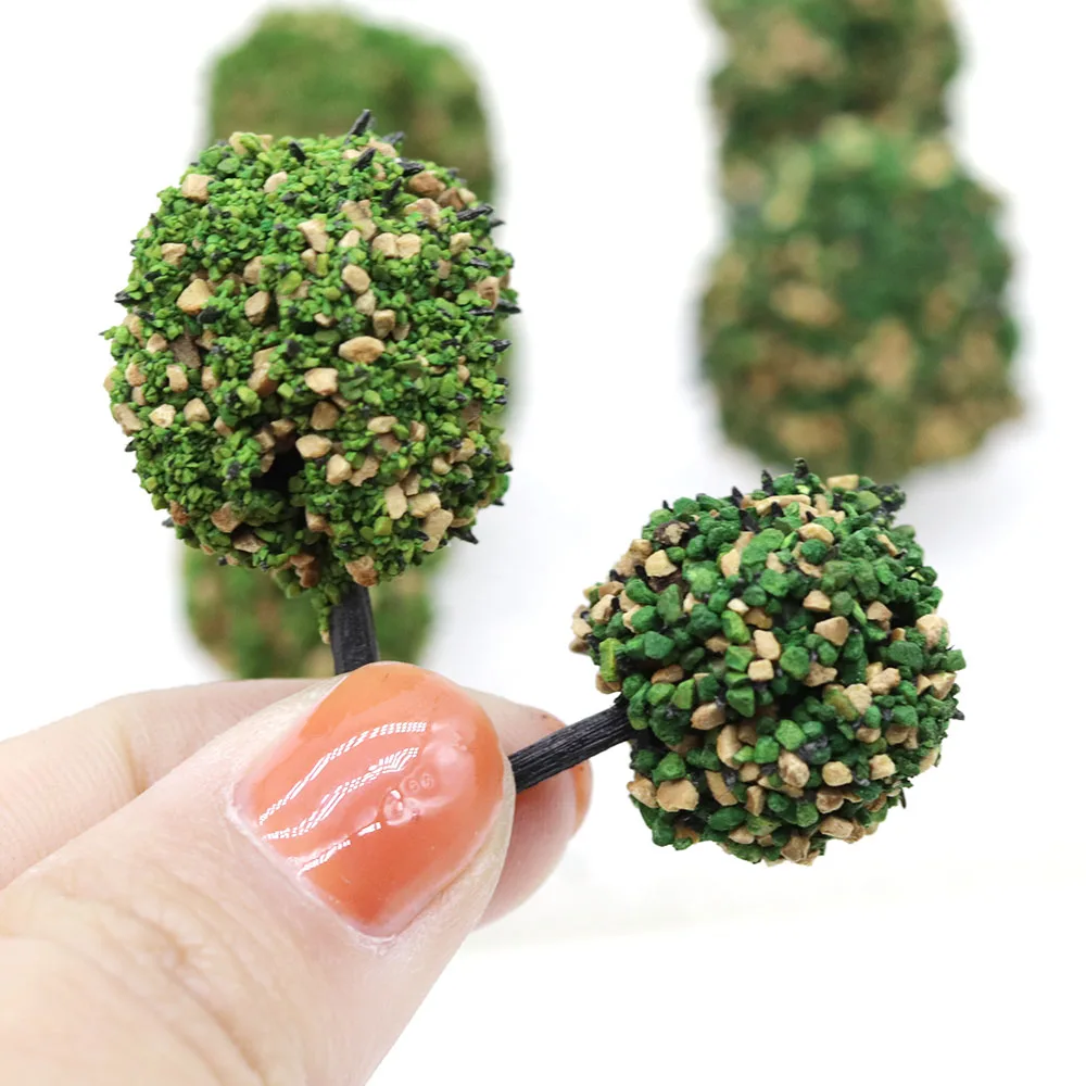 12 шт./корт. Модельные кусты Осеннее зеленое/летнее зеленое дерево сделай сам