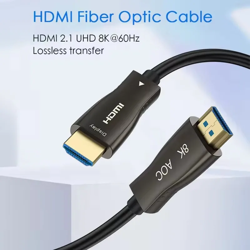 Фото Оптоволоконный кабель 8K HDMI 2.1 AOC 8K HDR Cabo 8K@60Hz 4K@120Hz 48Gbps 10 м 20 м 30 м 50 м для Xbox PS5 Switch Display TV Box Hdmi №2