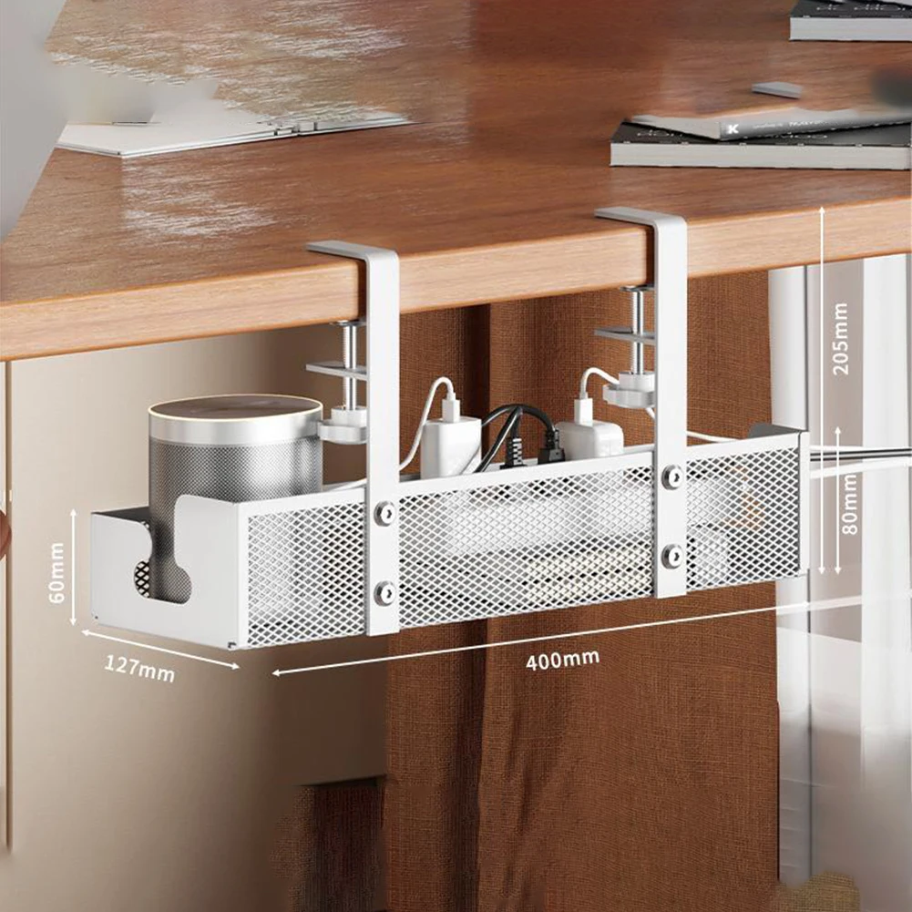 Выдвижной металлический кабельный лоток под столом без сверления с зажимом