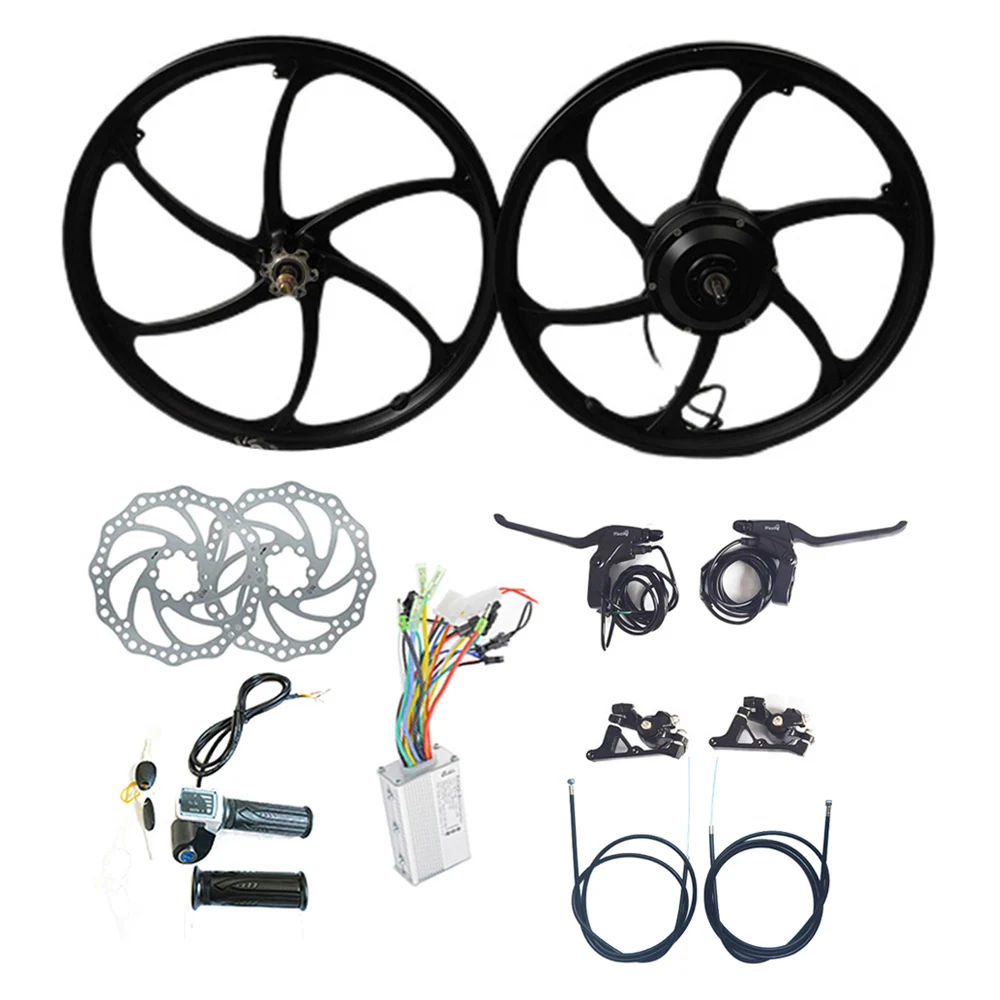 

20 inch 36V 48v 350W 500W Disc Brake Rear Brushless Geared Hub Motor Ebike Electric Bicycle Full Conversion Kit