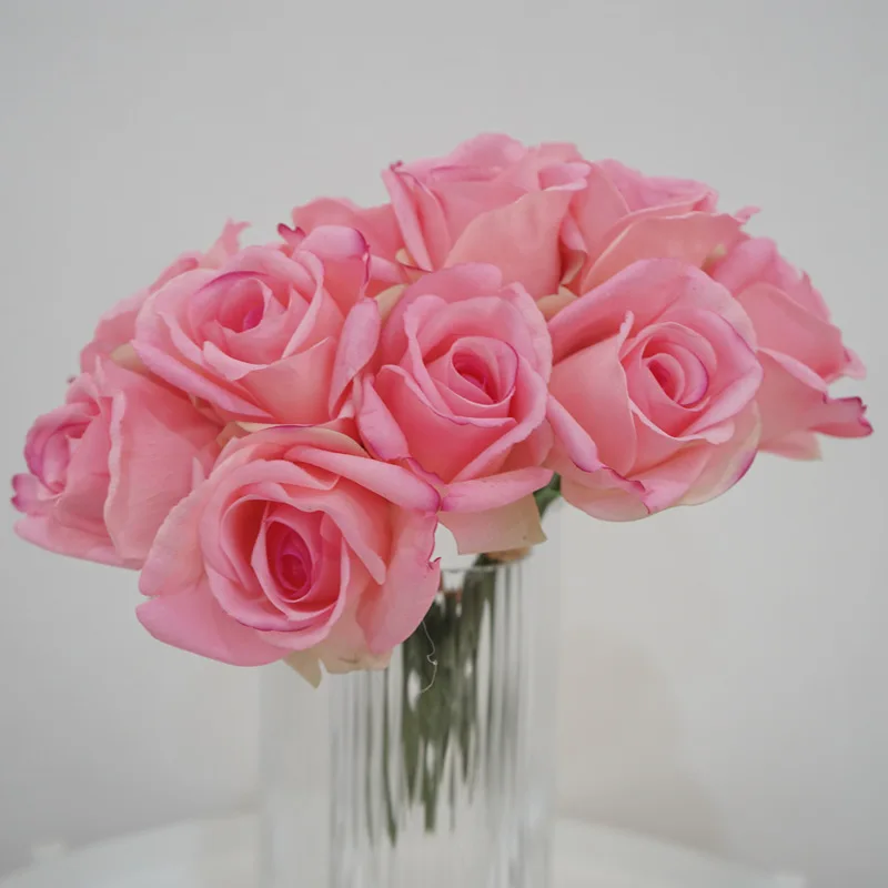 

Real Touch Simulation Flower Artificial Latex Snow Mountain Rose Bouquet Wedding Photography Bouquets Home Desktop Decoration