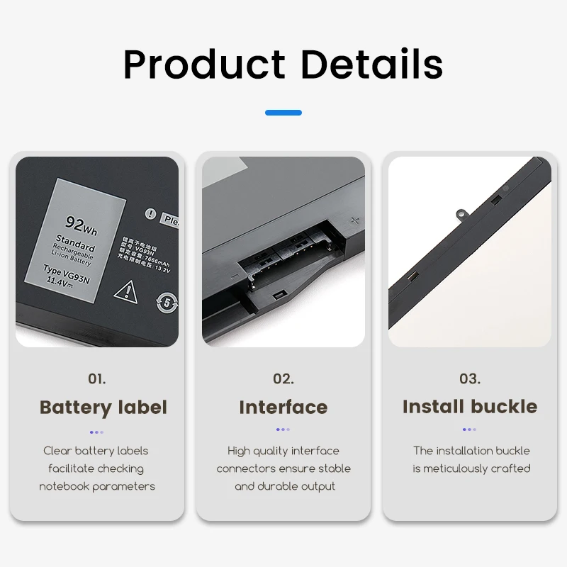 Аккумулятор VG93N для ноутбука Dell Precision 15 3520 3530 M3520 M3530 Latitude 5580 5590 5591 WFWKK 0WFWK NY5PG