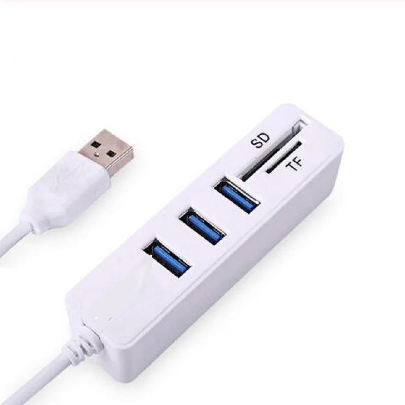 

For PC Laptop Computer USB Hub Combo 3 Ports USB 2.0 Hub High Speed Splitter Multi USB Combo 2 In 1 SD / TF Card Reader
