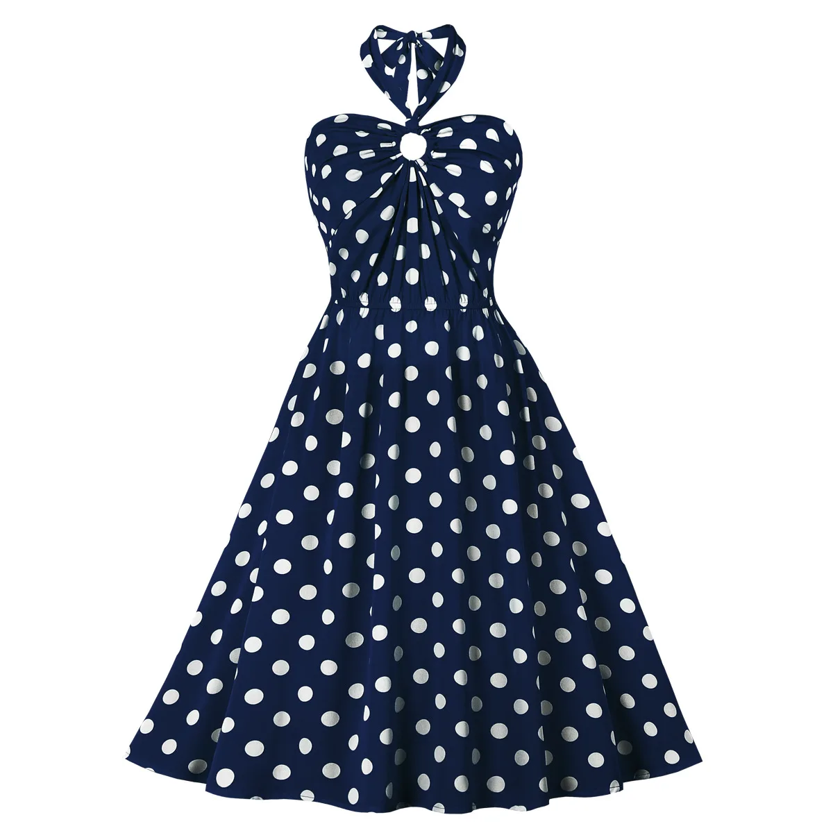 

Sexy Retro Polka Dot Dress Audrey Hepburn Vintage Halter Dress 50s 60s Gothic Pin Up Rockabilly Dress Plus Size Robe