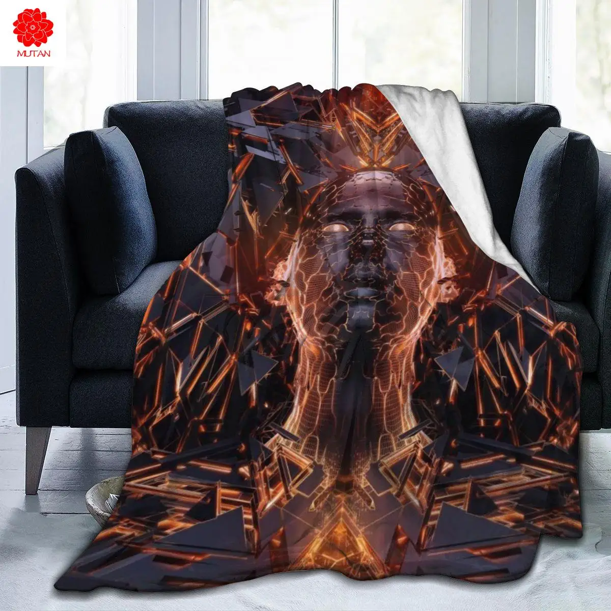 

New 3D Retro Personality Printed Flannel Blanket Sheet Bedding Soft Blanket Bed Cover Home Textile Decoration