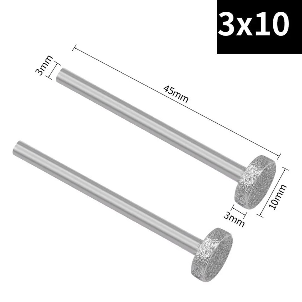 

Алмазная шлифовальная головка, 2 шт., абразивные инструменты, резьба по камню, 3 мм-хвостовик, фрезы для ногтей, Нефритовый камень, резьба по металлу, сверло для резьбы