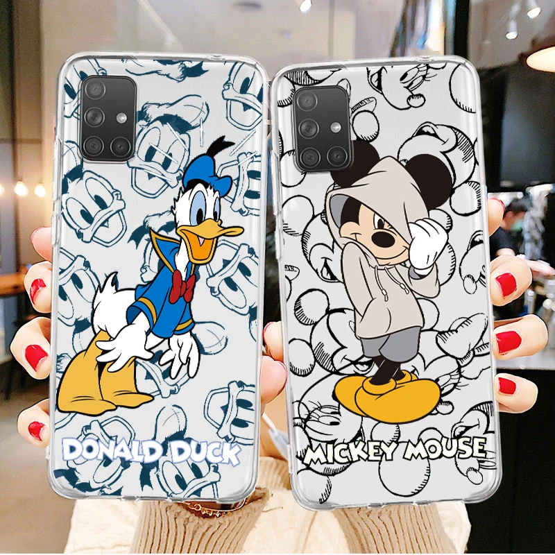 

Fashion Mickey Minnie Mouse For Samsung A73 A72 A71 A53 A52 A51 A42 A33 A32 A23 A22 A21S A13 A12 Transparent Phone Case