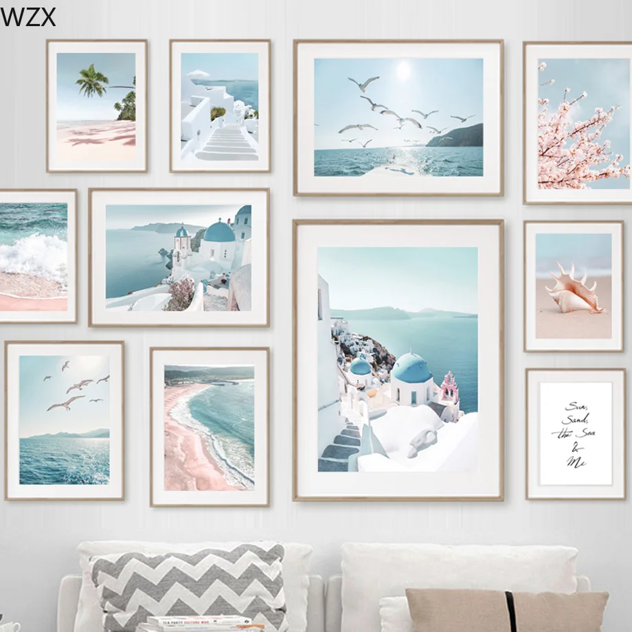 

Настенная Картина на холсте с изображением морских ракушек и цветов