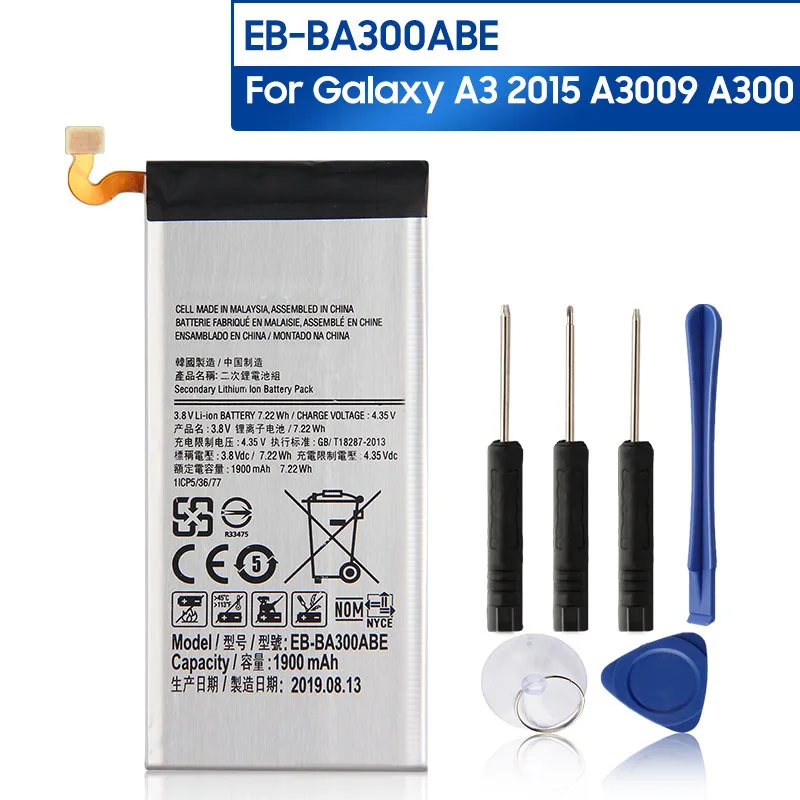 

Original Replacement Phone Battery EB-BA300ABE For SAMSUNG GALAXY A3 A3000 A3009 A300X Rechargeable Battery 1900mAh